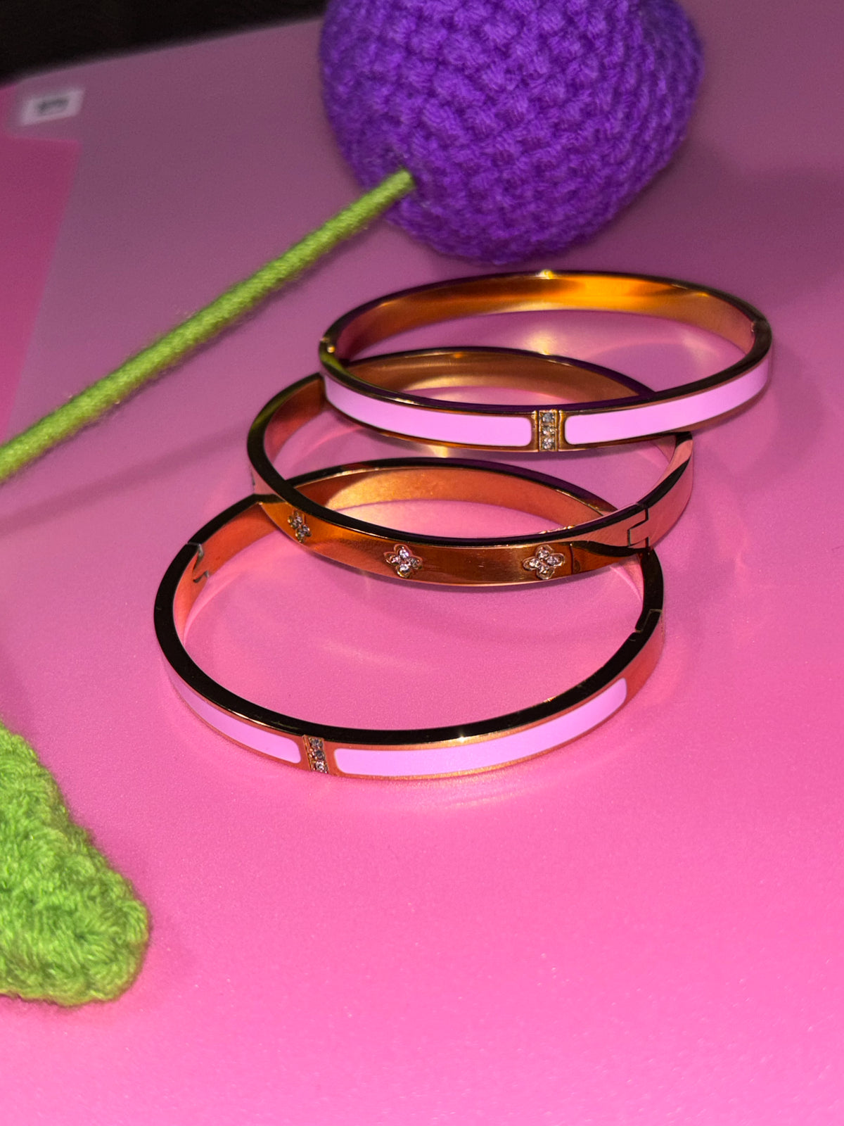 Tri- pink cuff